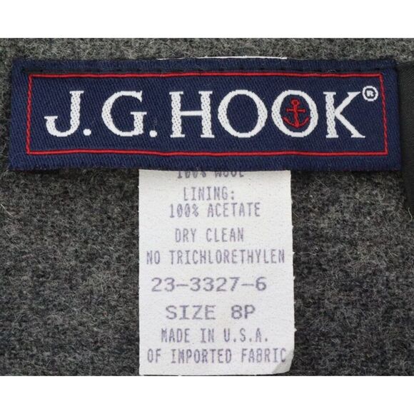J.G. Hook Pencil Skirt Womens Size 8P Gray Heathered 100% Wool Zip Closure Lined - Picture 6 of 7